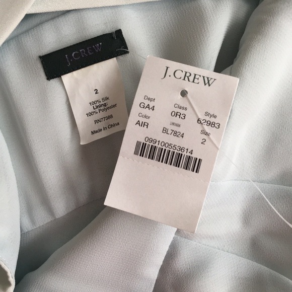 J. Crew Silver Silk Tricotine Dress Size 2 NWT - Picture 6 of 6